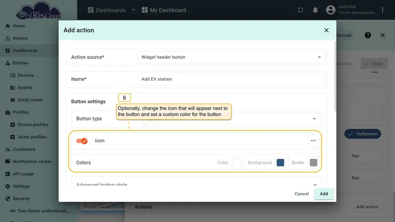 Configure button appearance
