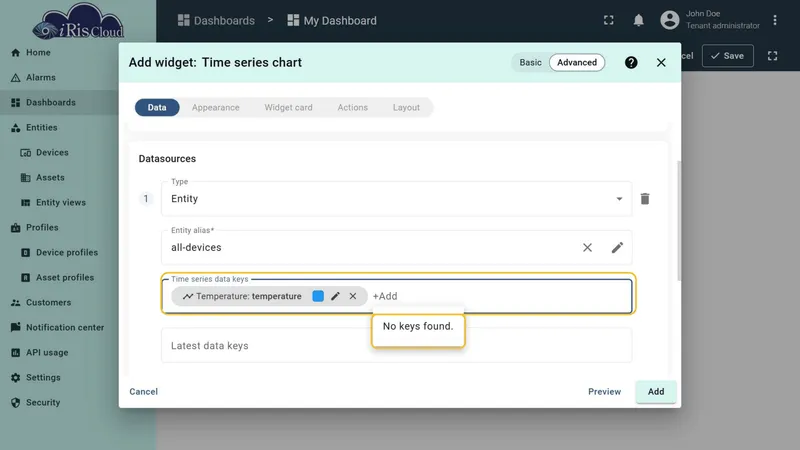 Add data key