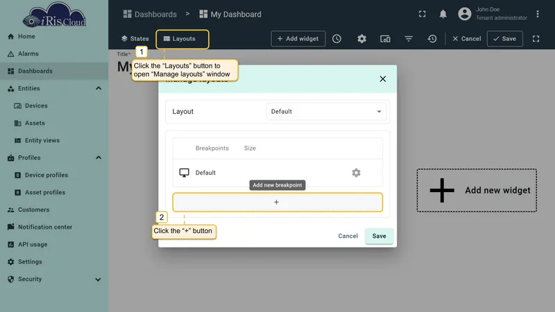 Click add breakpoint button