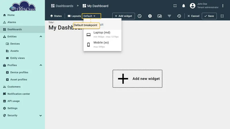 Default breakpoint