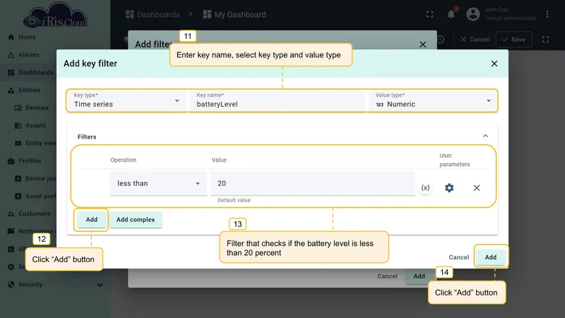 Second key filter