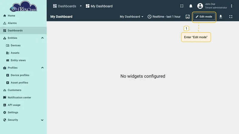 Dashboard settings