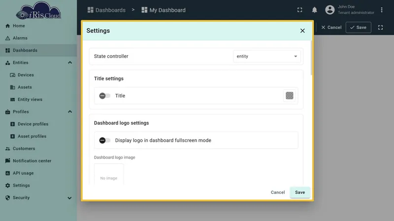 Settings dialog