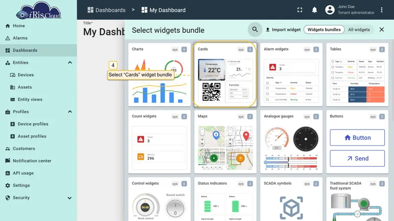 Entities count datasource type