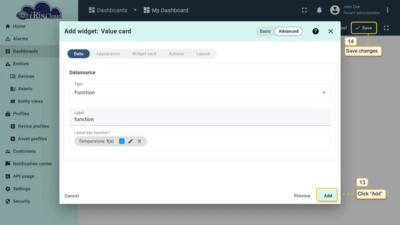 Function datasource configured