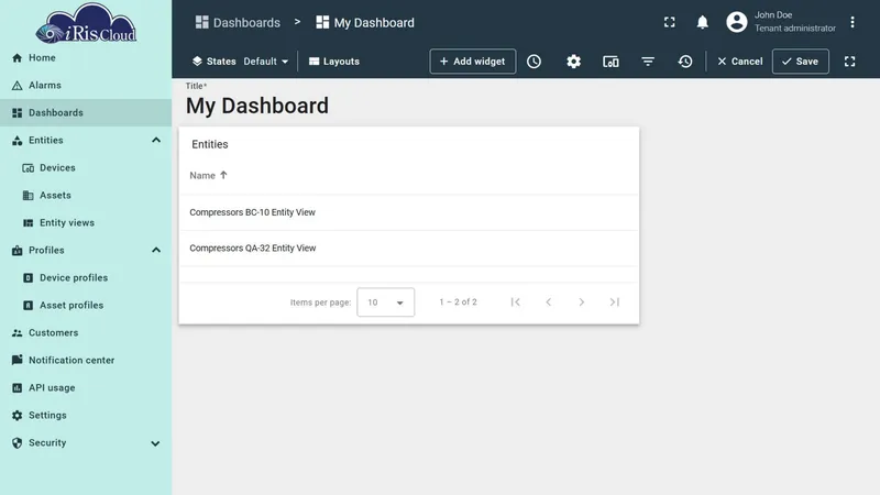 Entity view search result