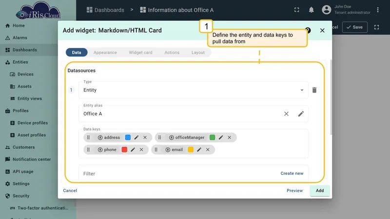 Configure datasource
