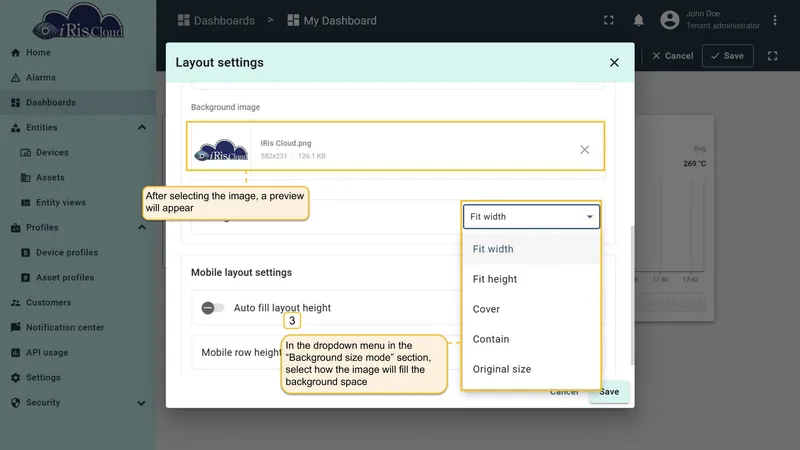 Background size mode