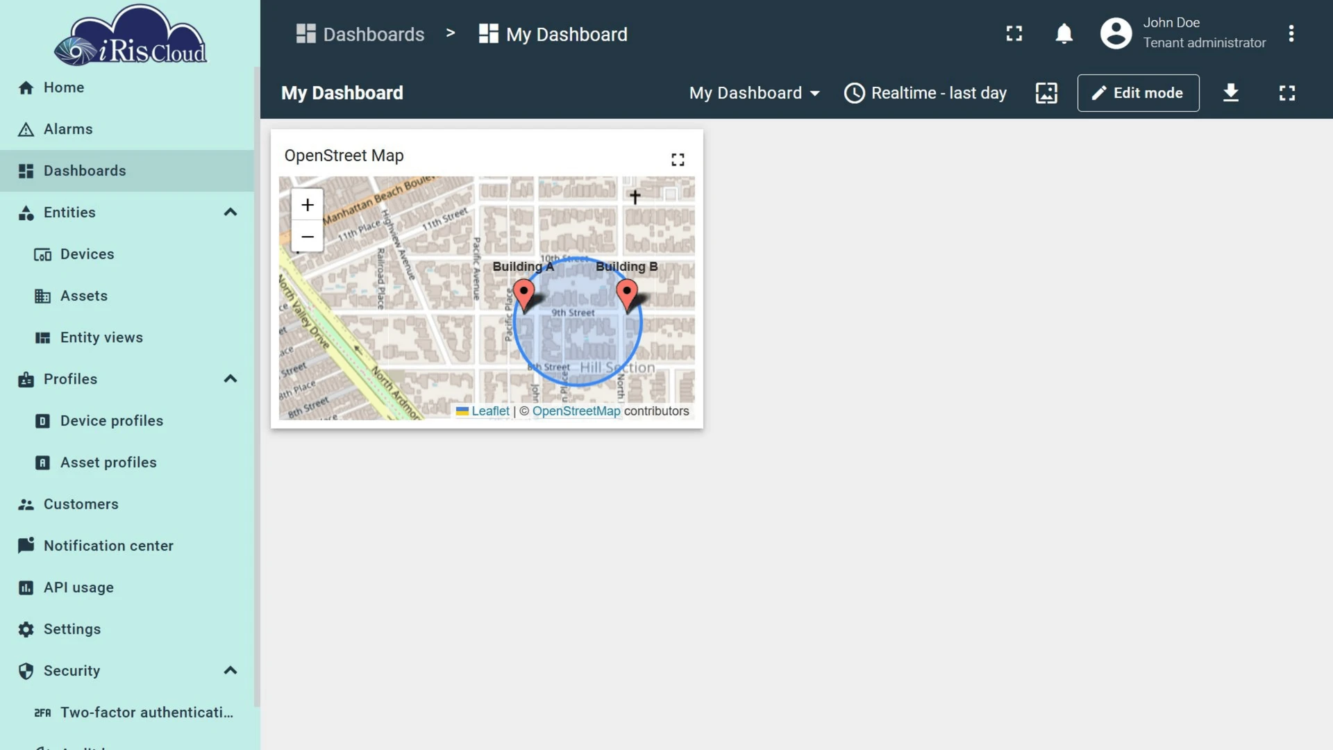 Circle on map widget