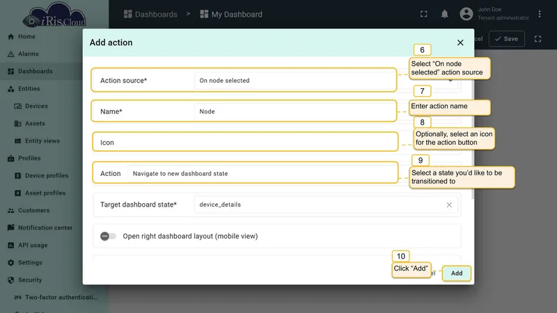 Configure action