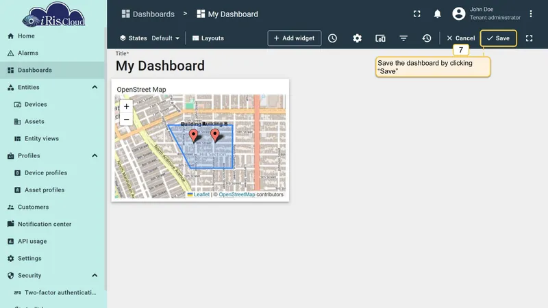 Dashboard ready for polygon click