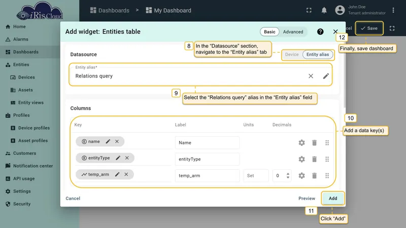 Relations query configured