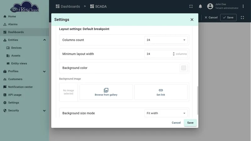 Minimum layout width field
